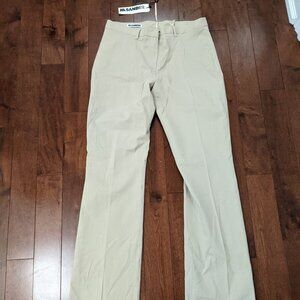 Jil Sander women's beige pants in size 38 cotton mix